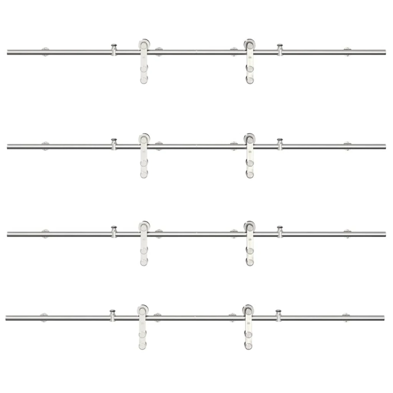 vidaXL bīdāmo durvju sistēma, 400 cm, nerūsējošs tērauds