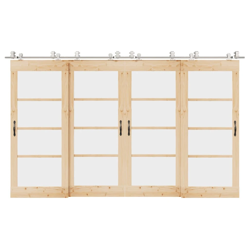 vidaXL bīdāmo durvju sistēma, 366 cm, nerūsējošs tērauds