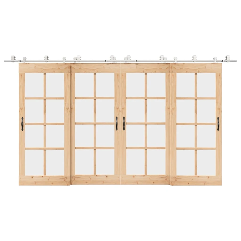 vidaXL bīdāmo durvju sistēma, 400 cm, nerūsējošs tērauds