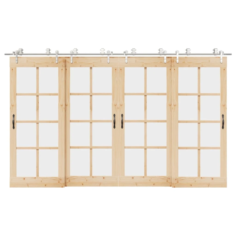 vidaXL bīdāmo durvju sistēma, 366 cm, nerūsējošs tērauds