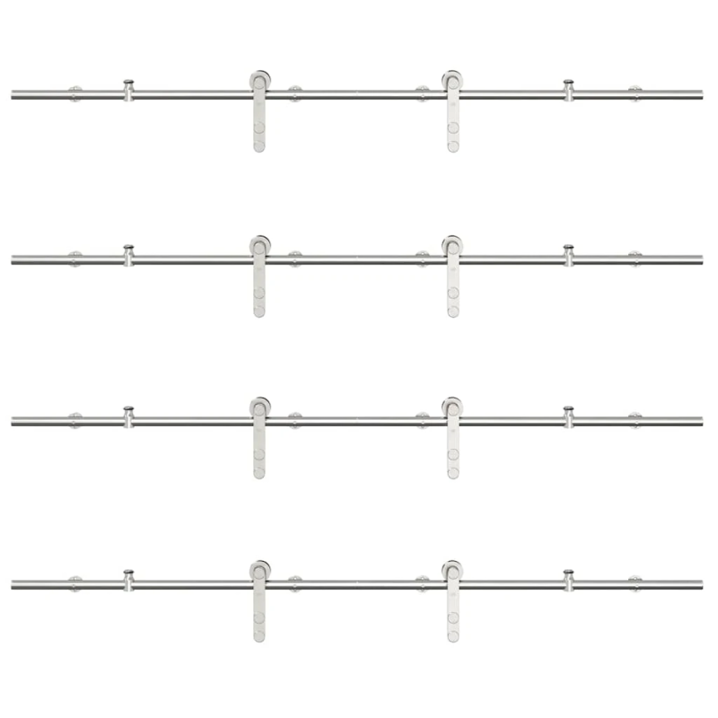 vidaXL bīdāmo durvju sistēma, 366 cm, nerūsējošs tērauds