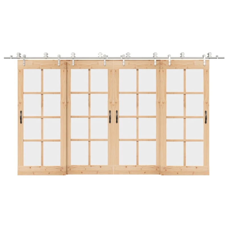 vidaXL bīdāmo durvju sistēma, 400 cm, nerūsējošs tērauds