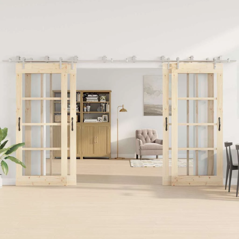 vidaXL bīdāmo durvju sistēma, 400 cm, nerūsējošs tērauds