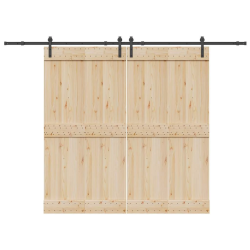 vidaXL bīdāmo durvju sistēma, 305 cm, melns tērauds