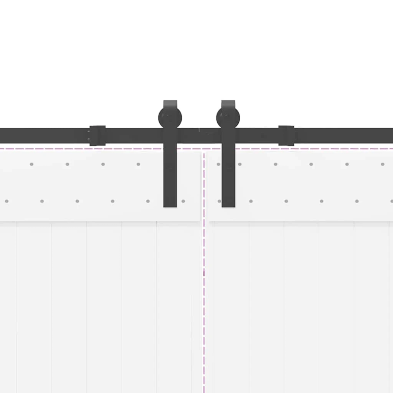 vidaXL bīdāmo durvju sistēma, 305 cm, melns tērauds