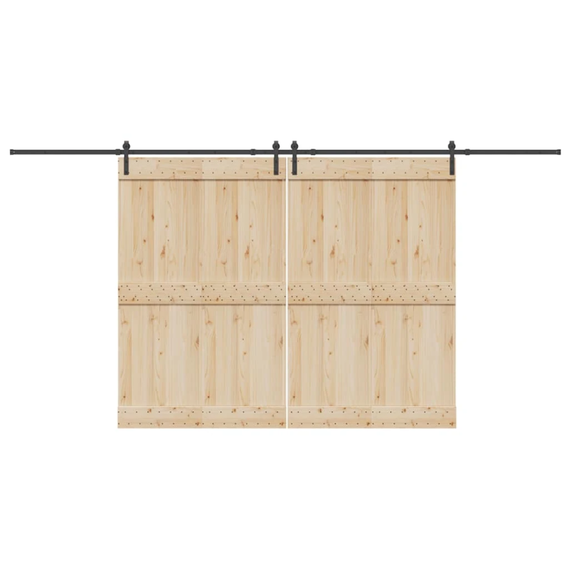 vidaXL bīdāmo durvju sistēma, 427 cm, melns tērauds