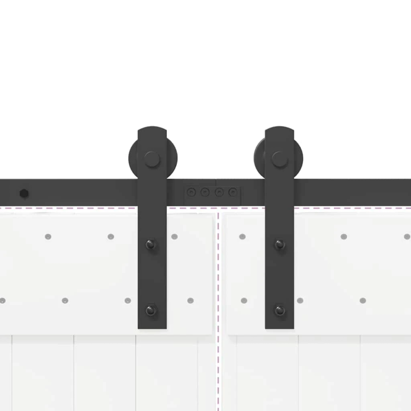 vidaXL bīdāmo durvju sistēma, 366 cm, melns tērauds