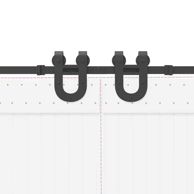 vidaXL bīdāmo durvju sistēma, 366 cm, melns tērauds