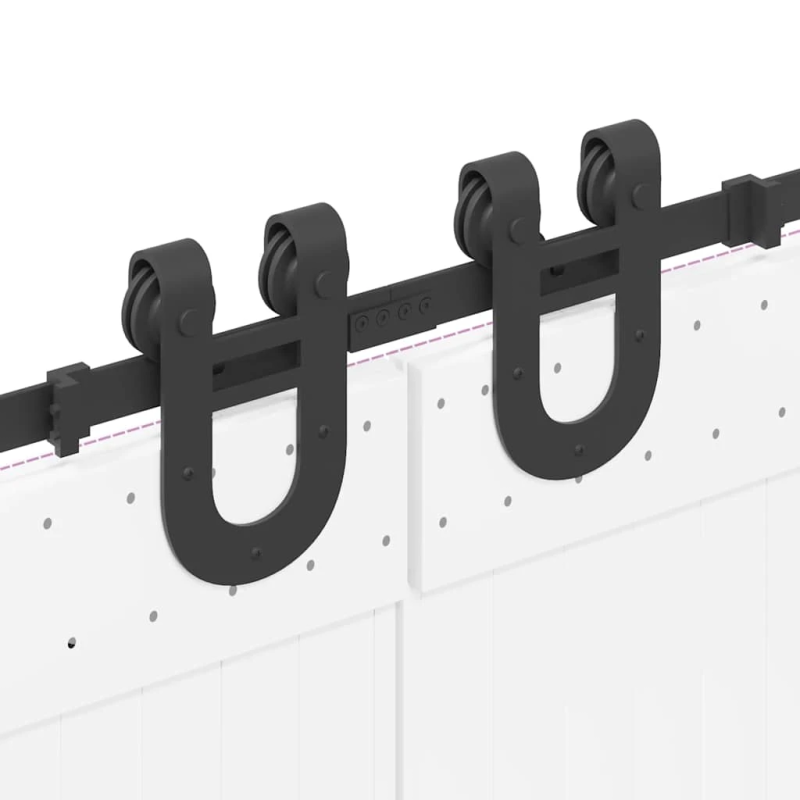 vidaXL bīdāmo durvju sistēma, 400 cm, melns tērauds