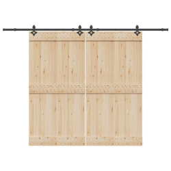 vidaXL bīdāmo durvju sistēma, 305 cm, melns tērauds