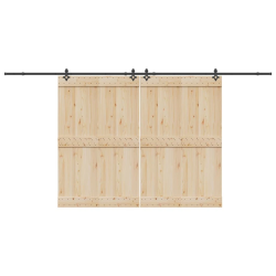 vidaXL bīdāmo durvju sistēma, 427 cm, melns tērauds