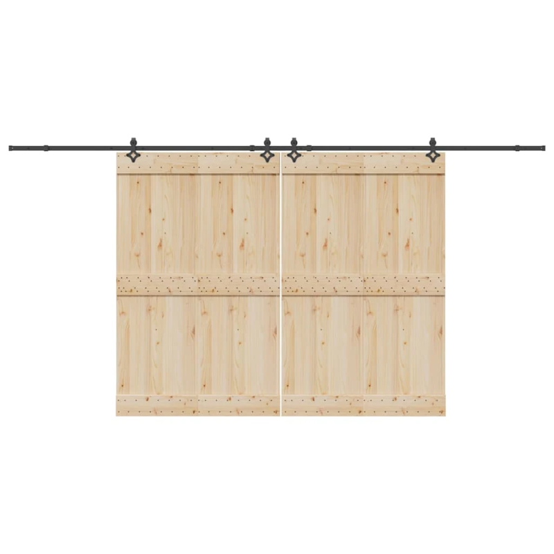 vidaXL bīdāmo durvju sistēma, 427 cm, melns tērauds