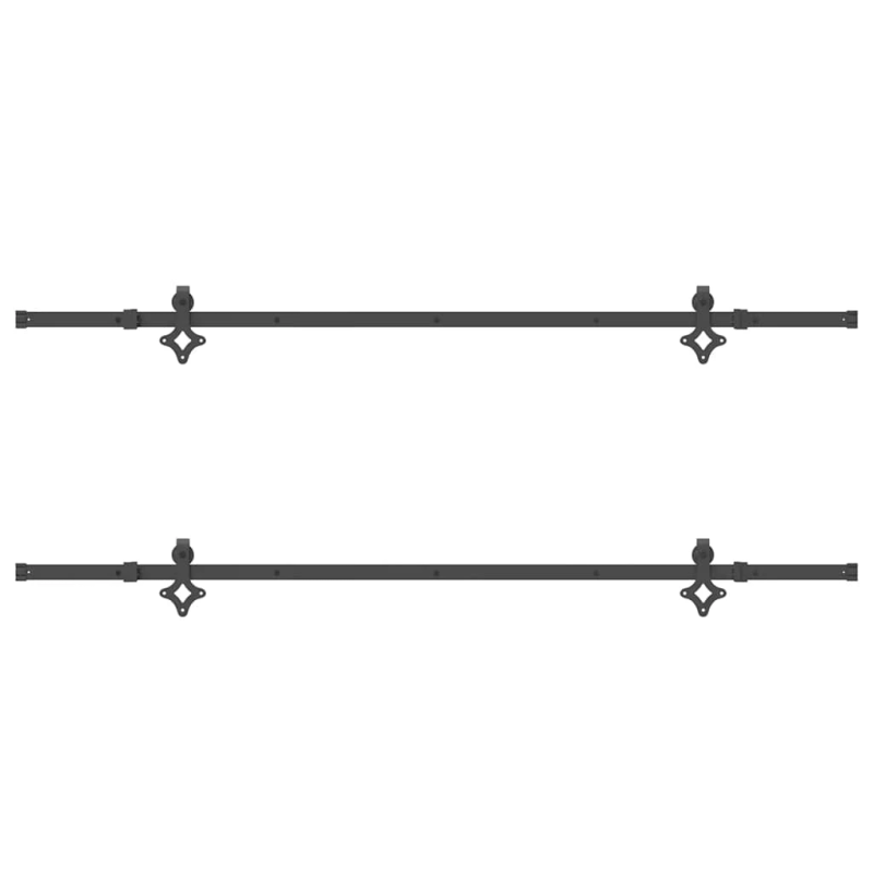 vidaXL bīdāmo durvju sistēma, 427 cm, melns tērauds