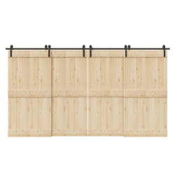 vidaXL bīdāmo durvju sistēma, 400 cm, melns tērauds