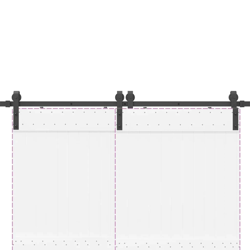 vidaXL bīdāmo durvju sistēma, 400 cm, melns tērauds