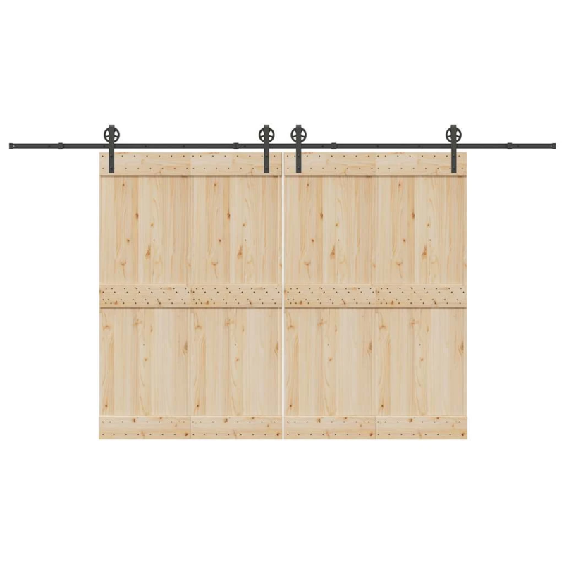 vidaXL bīdāmo durvju sistēma, 400 cm, melns tērauds