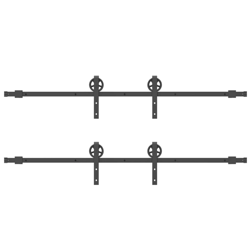 vidaXL bīdāmo durvju sistēma, 400 cm, melns tērauds