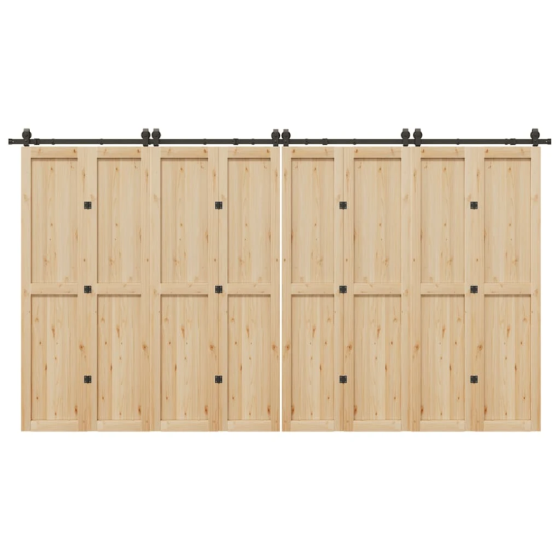 vidaXL bīdāmo durvju sistēma, 400 cm, melns tērauds