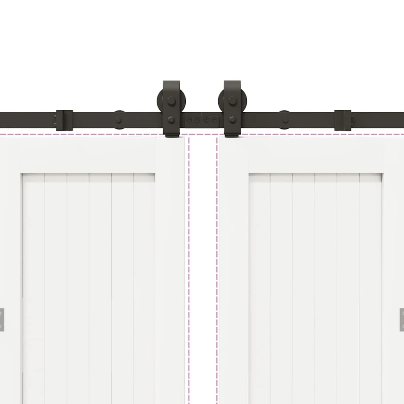 vidaXL bīdāmo durvju sistēma, 400 cm, melns tērauds