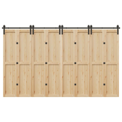 vidaXL bīdāmo durvju sistēma, 366 cm, melns tērauds