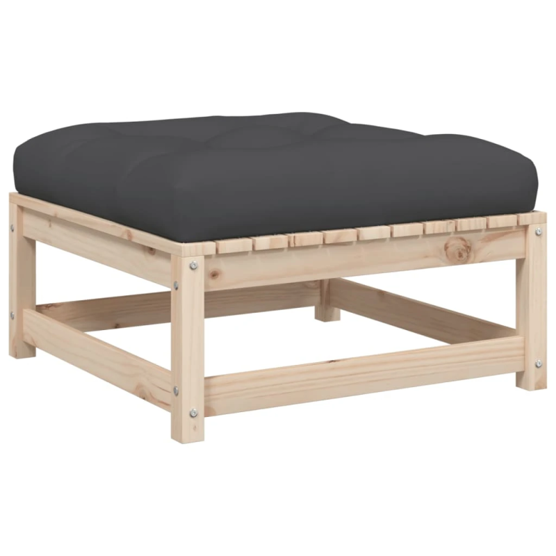 vidaXL 3-daļīgs dārza dīvānu komplekts, matrači, priedes koks