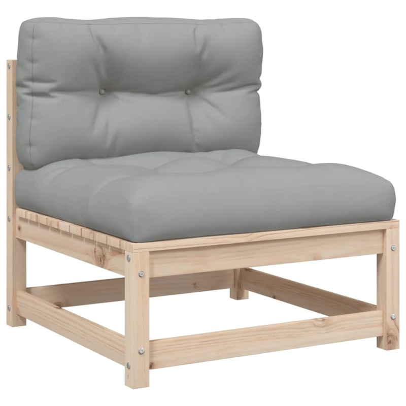 vidaXL 3-daļīgs dārza dīvānu komplekts, matrači, priedes koks