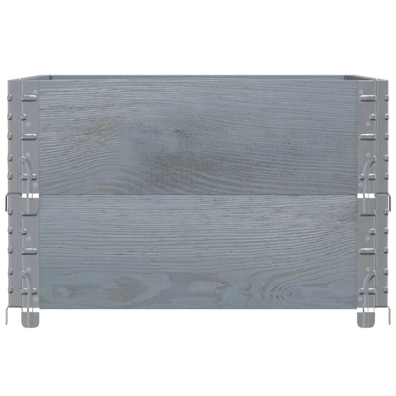 vidaXL palešu apmales, 2 gab., pelēks, 80x60 cm, priedes masīvkoks