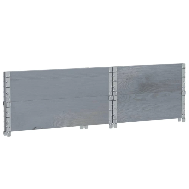 vidaXL palešu apmales, 2 gab., pelēks, 80x60 cm, priedes masīvkoks