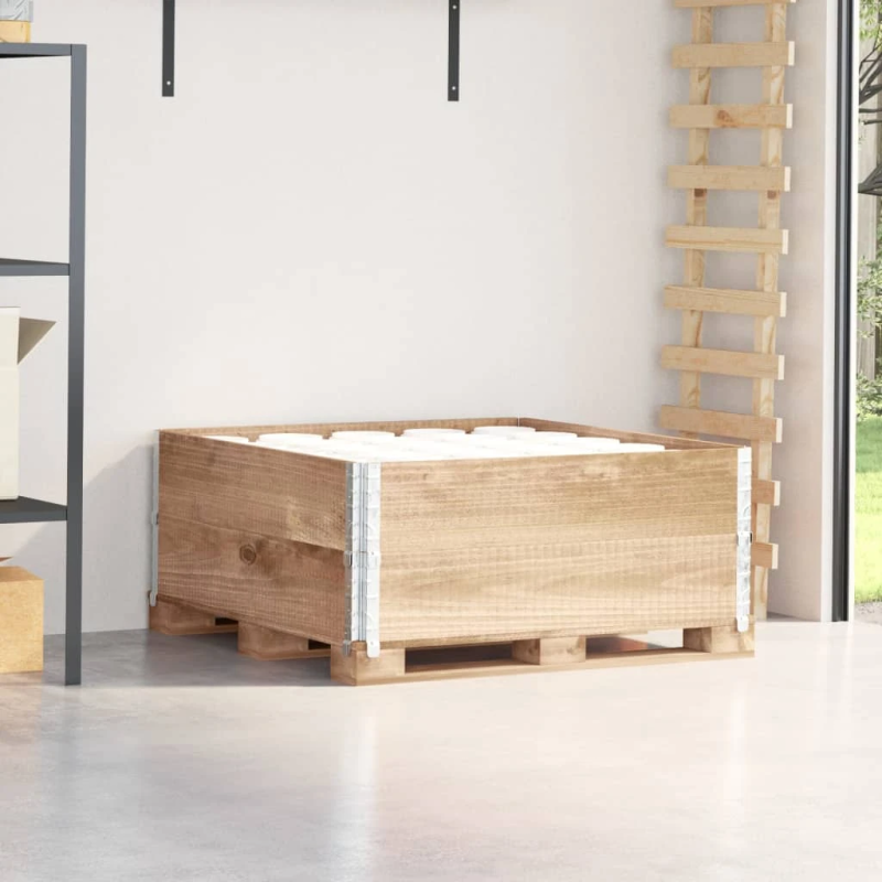 vidaXL palešu apmales, 2 gab., 100x100 cm, priedes masīvkoks