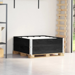 vidaXL palešu apmales, 2 gab., melns, 100x100 cm, priedes masīvkoks