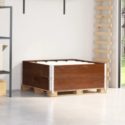 vidaXL palešu apmales, 2 gab., brūns, 100x100 cm, priedes masīvkoks