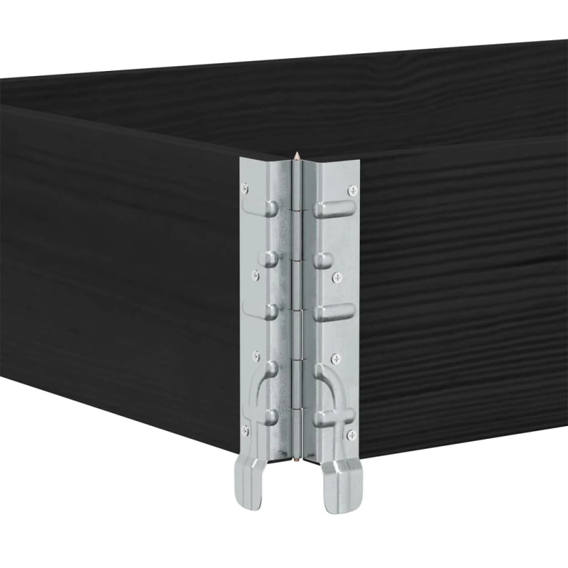 vidaXL palešu apmale, melns, 150x50 cm, priedes masīvkoks