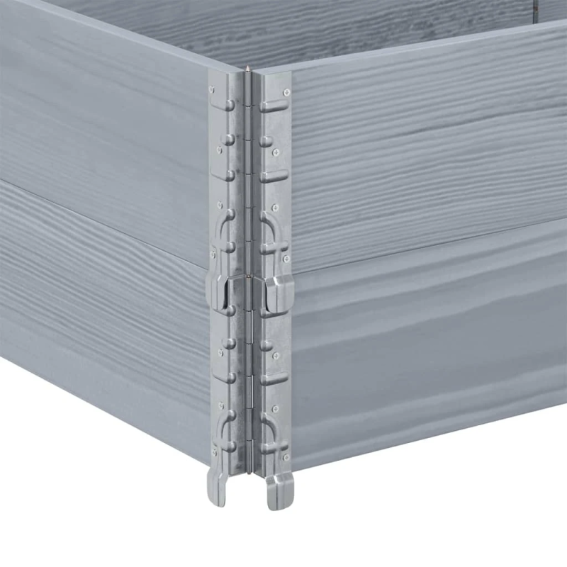 vidaXL palešu apmales, 2 gab., pelēks, 150x50 cm, priedes masīvkoks