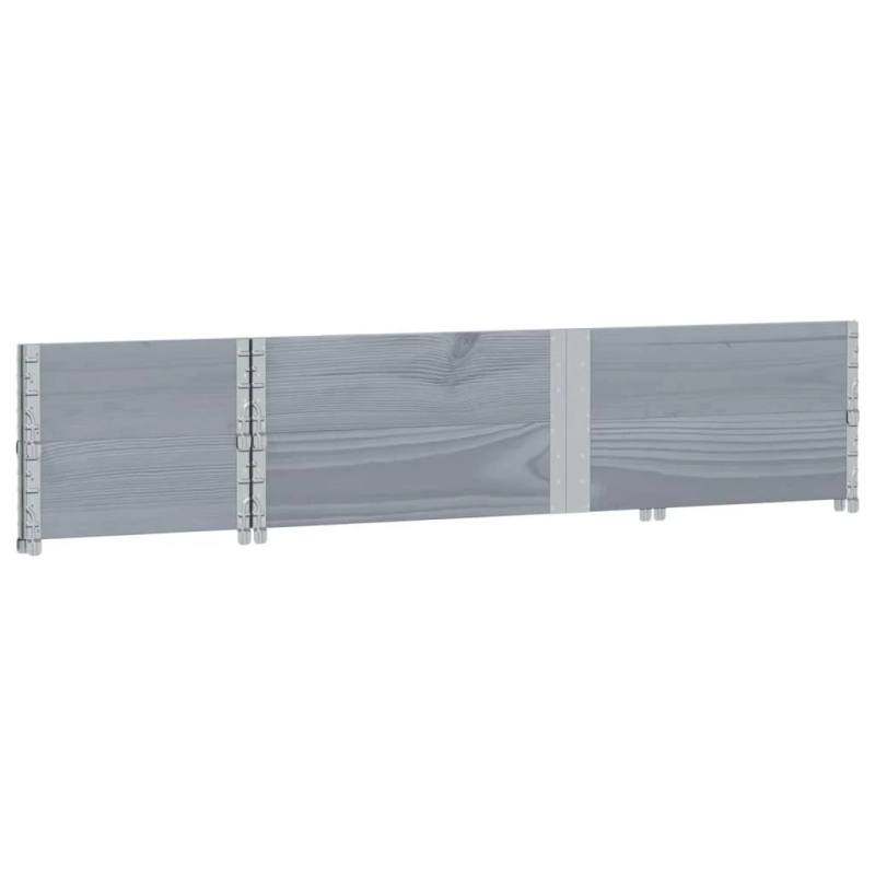 vidaXL palešu apmales, 2 gab., pelēks, 150x50 cm, priedes masīvkoks