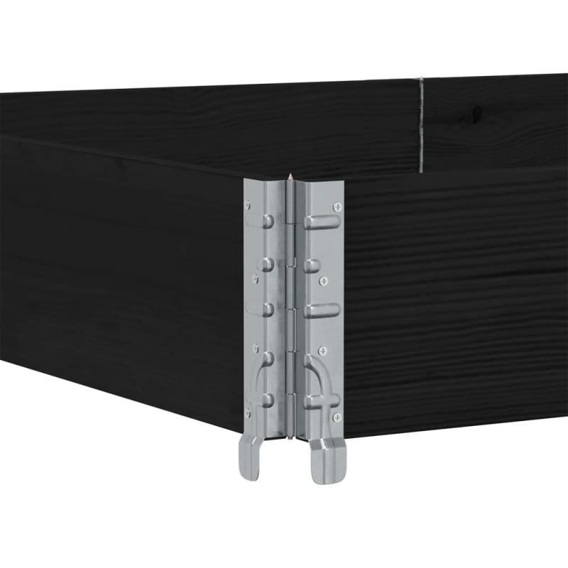 vidaXL palešu apmale, melns, 150x100 cm, priedes masīvkoks