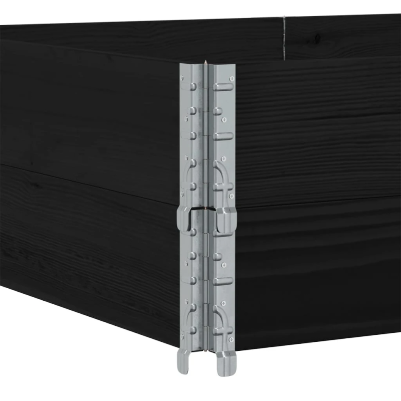 vidaXL palešu apmales, 3 gab., melns, 150x100 cm, priedes masīvkoks