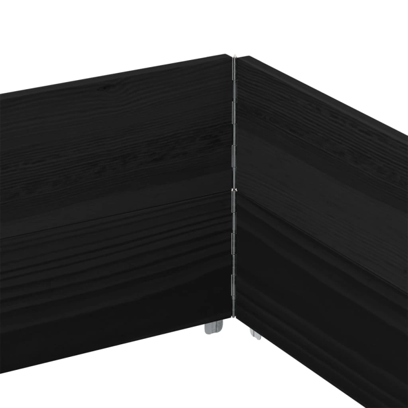 vidaXL palešu apmales, 3 gab., melns, 150x100 cm, priedes masīvkoks