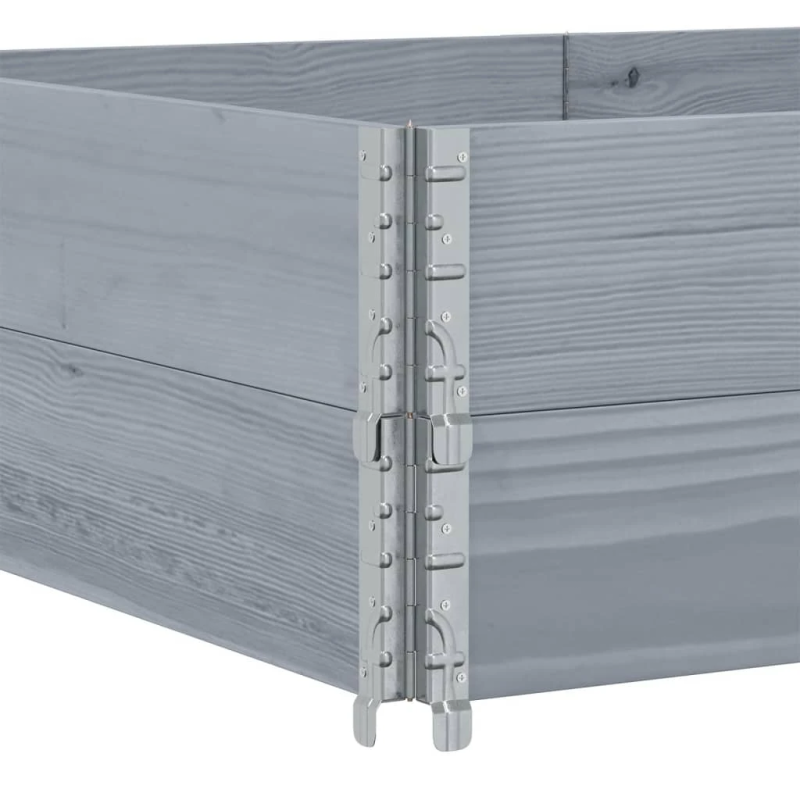 vidaXL palešu apmales, 2 gab., pelēks, 150x100 cm, priedes masīvkoks