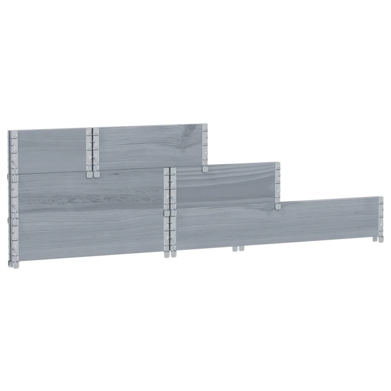 vidaXL 3-līmeņu puķu kaste, pelēka, 120x80 cm, priedes masīvkoks