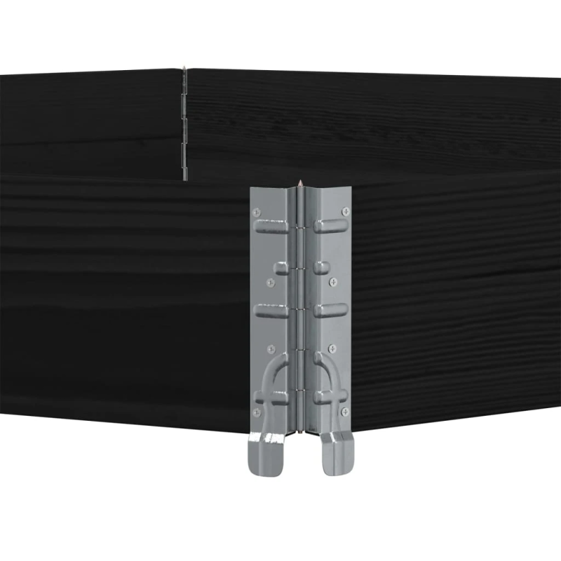 vidaXL puķu kaste, sešstūra, melna, 160x160 cm, priedes masīvkoks