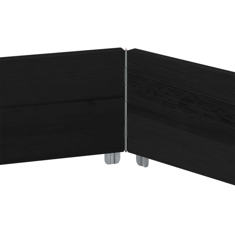 vidaXL puķu kaste, sešstūra, melna, 160x160 cm, priedes masīvkoks