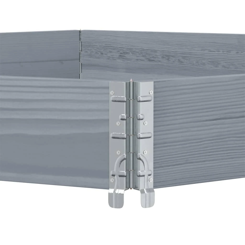 vidaXL puķu kaste, sešstūra, pelēka, 160x160 cm, priedes masīvkoks