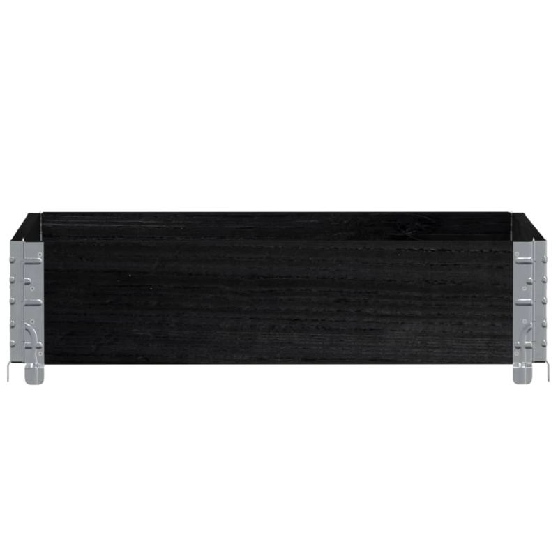 vidaXL dārza puķu kaste, melna, 80x60 cm, priedes masīvkoks