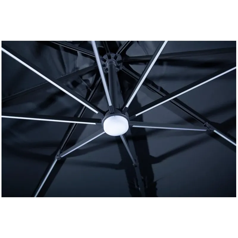 Dārza saulessargs Domoletti LED, 250 cm, brūngans krās.
