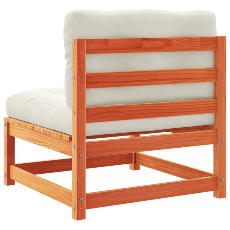 vidaXL 8-daļīgs dārza dīvānu komplekts, matrači, brūns priedes koks