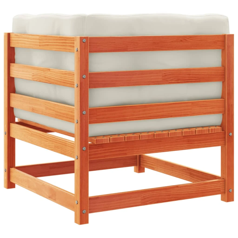 vidaXL 8-daļīgs dārza dīvānu komplekts, matrači, brūns priedes koks