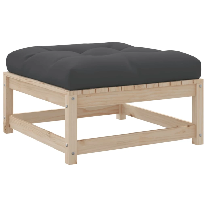 vidaXL 5-daļīgs dārza mēbeļu komplekts ar matračiem, priedes masīvkoks