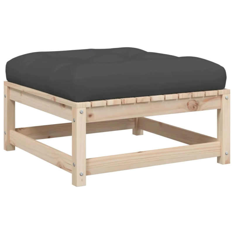 vidaXL 5-daļīgs dārza mēbeļu komplekts ar matračiem, priedes masīvkoks