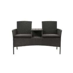 Bench outdoor double with cushions hugo