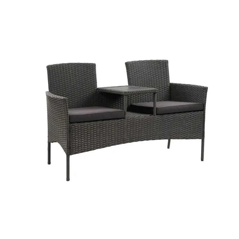 Lauko suoliukas Domoletti Hugo 53000010189, juoda sp., 138 cm x 61 cm x 86 cm